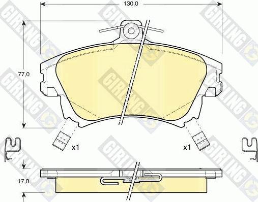 Girling 6113131 - Гальмівні колодки, дискові гальма autocars.com.ua