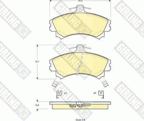 Girling 6113171 - Гальмівні колодки, дискові гальма autocars.com.ua