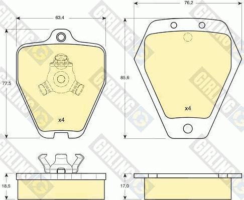 Girling 6113231 - Гальмівні колодки, дискові гальма autocars.com.ua