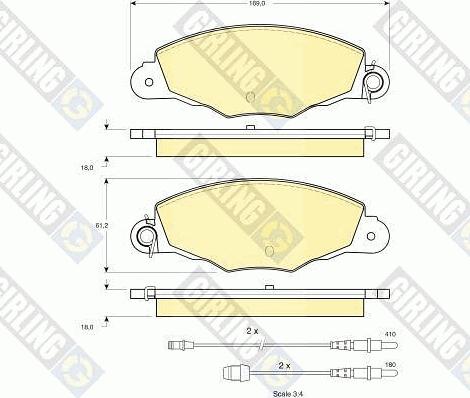 Girling 6113364 - Тормозные колодки, дисковые, комплект avtokuzovplus.com.ua