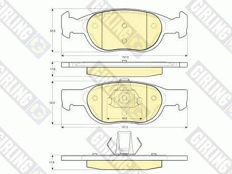 Girling 6113392 - Гальмівні колодки, дискові гальма autocars.com.ua