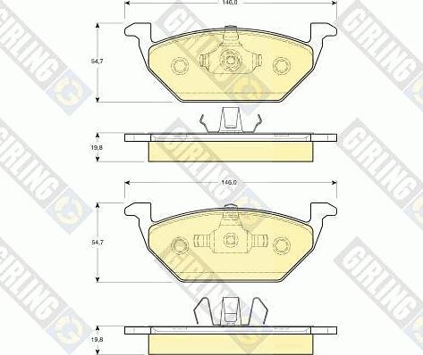 Girling 6113575 - Тормозные колодки, дисковые, комплект avtokuzovplus.com.ua