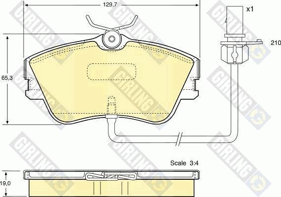 Girling 6113671 - Тормозные колодки, дисковые, комплект avtokuzovplus.com.ua