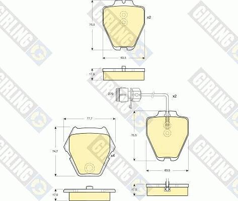 Girling 6113711 - Тормозные колодки, дисковые, комплект avtokuzovplus.com.ua