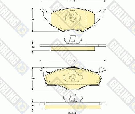 Girling 6113752 - Тормозные колодки, дисковые, комплект avtokuzovplus.com.ua