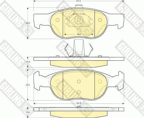 Girling 6113822 - Гальмівні колодки, дискові гальма autocars.com.ua