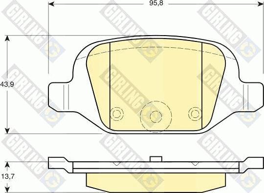 Girling 6113841 - Тормозные колодки, дисковые, комплект avtokuzovplus.com.ua