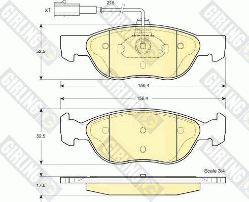 Girling 6113872 - Гальмівні колодки, дискові гальма autocars.com.ua