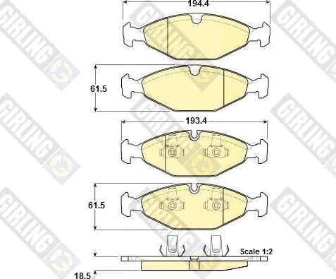 Girling 6114002 - Гальмівні колодки, дискові гальма autocars.com.ua