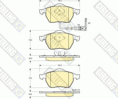 Girling 6114032 - Тормозные колодки, дисковые, комплект avtokuzovplus.com.ua