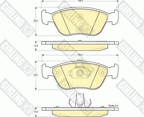 Girling 6114062 - Гальмівні колодки, дискові гальма autocars.com.ua