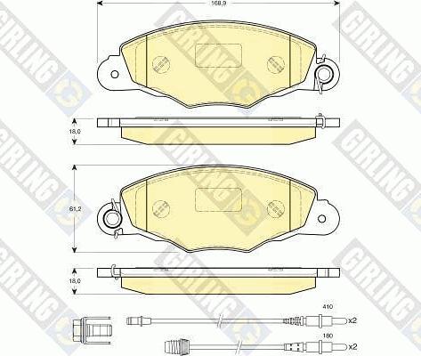 Girling 6114104 - Тормозные колодки, дисковые, комплект avtokuzovplus.com.ua