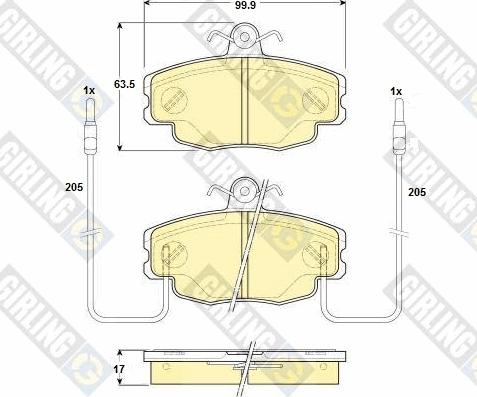 Girling 6114281 - Тормозные колодки, дисковые, комплект autodnr.net