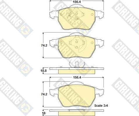 Girling 6114292 - Тормозные колодки, дисковые, комплект avtokuzovplus.com.ua