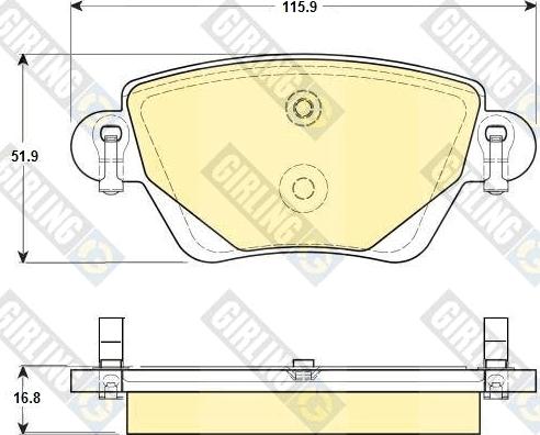 Girling 6114354 - Гальмівні колодки, дискові гальма autocars.com.ua