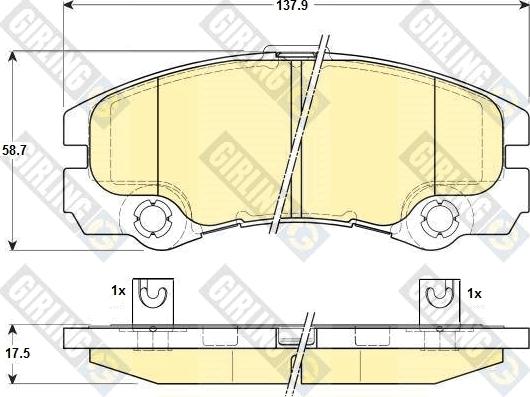 Girling 6114369 - Тормозные колодки, дисковые, комплект avtokuzovplus.com.ua