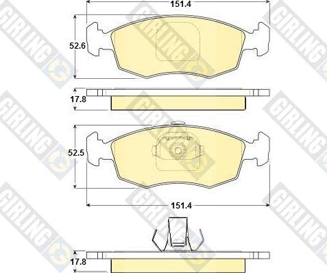 Girling 6114432 - Тормозные колодки, дисковые, комплект avtokuzovplus.com.ua