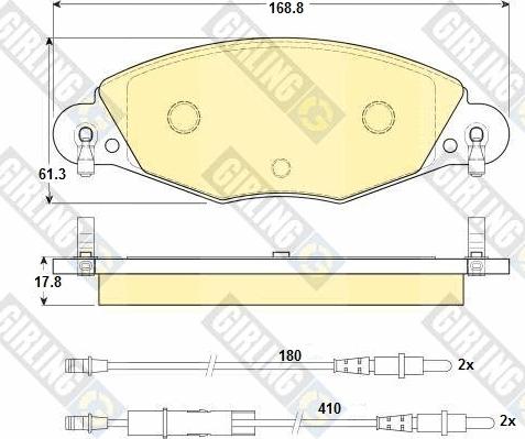 Girling 6114494 - Тормозные колодки, дисковые, комплект avtokuzovplus.com.ua