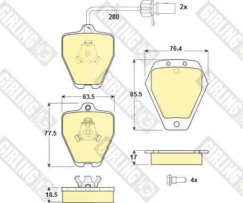 Girling 6114511 - Гальмівні колодки, дискові гальма autocars.com.ua