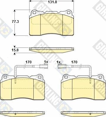 Girling 6114539 - Гальмівні колодки, дискові гальма autocars.com.ua