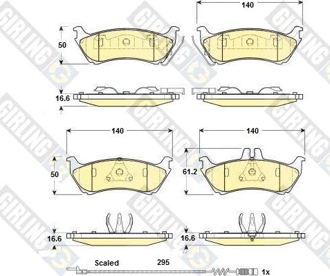 Girling 6114565 - Гальмівні колодки, дискові гальма autocars.com.ua