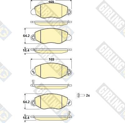 Girling 6114614 - Гальмівні колодки, дискові гальма autocars.com.ua