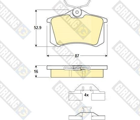 Girling 6114671 - Гальмівні колодки, дискові гальма autocars.com.ua