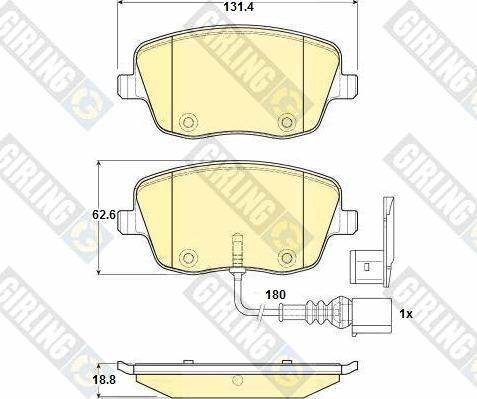 Girling 6114721 - Гальмівні колодки, дискові гальма autocars.com.ua