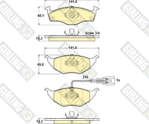 Girling 6114745 - Тормозные колодки, дисковые, комплект autodnr.net