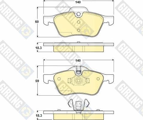 Girling 6114762 - Гальмівні колодки, дискові гальма autocars.com.ua