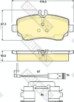 Girling 6114801 - Гальмівні колодки, дискові гальма autocars.com.ua