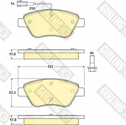 Girling 6114824 - Гальмівні колодки, дискові гальма autocars.com.ua