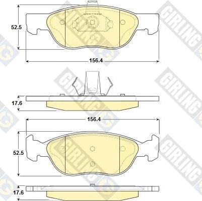 Girling 6114872 - Гальмівні колодки, дискові гальма autocars.com.ua