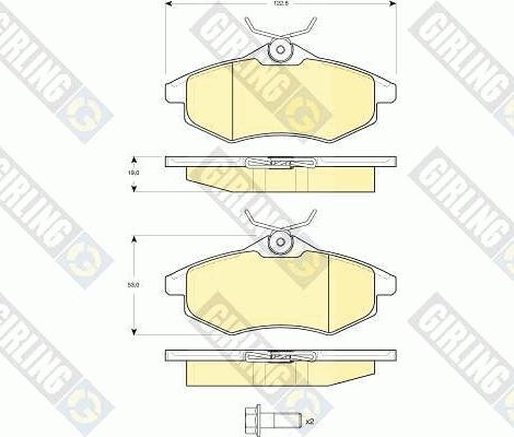 Girling 6114951 - Тормозные колодки, дисковые, комплект avtokuzovplus.com.ua