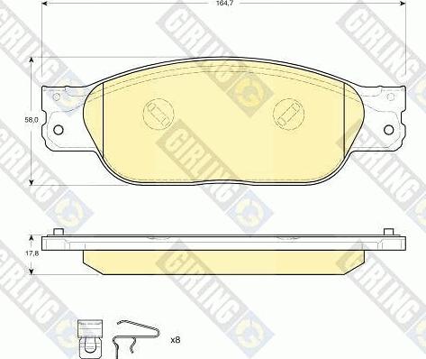 Girling 6115109 - Гальмівні колодки, дискові гальма autocars.com.ua