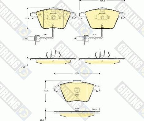 Girling 6115282 - Гальмівні колодки, дискові гальма autocars.com.ua