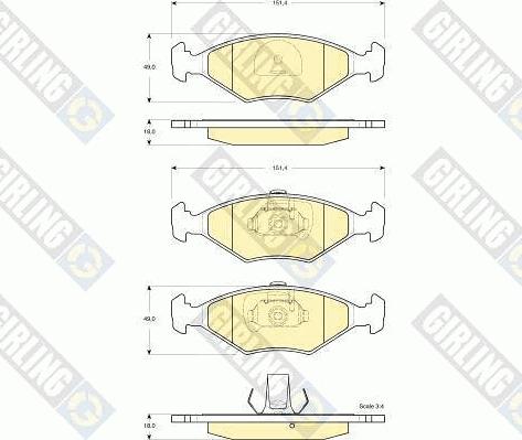 Girling 6115332 - Гальмівні колодки, дискові гальма autocars.com.ua