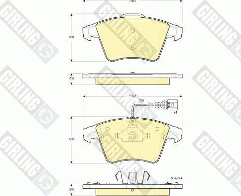 Girling 6115562 - Тормозные колодки, дисковые, комплект autodnr.net