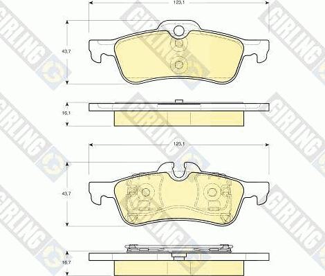 Girling 6115612 - Тормозные колодки, дисковые, комплект avtokuzovplus.com.ua