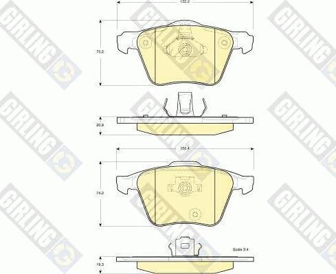 Girling 6115652 - Гальмівні колодки, дискові гальма autocars.com.ua