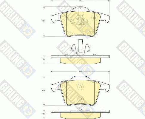 Girling 6115662 - Тормозные колодки, дисковые, комплект avtokuzovplus.com.ua