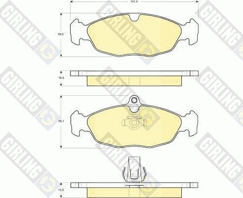 Girling 6115692 - Гальмівні колодки, дискові гальма autocars.com.ua