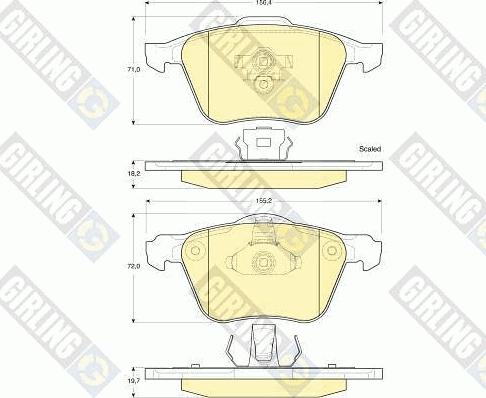 Girling 6115762 - Тормозные колодки, дисковые, комплект avtokuzovplus.com.ua