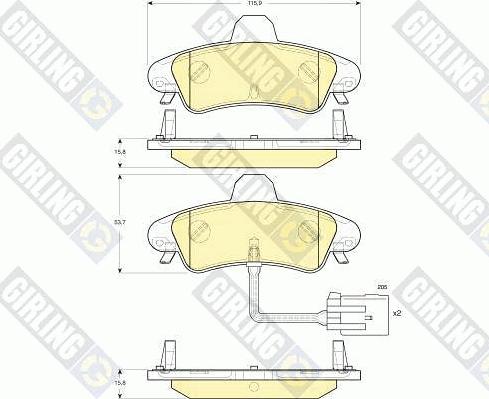 Girling 6115813 - Тормозные колодки, дисковые, комплект avtokuzovplus.com.ua