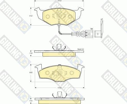 Girling 6115862 - Гальмівні колодки, дискові гальма autocars.com.ua