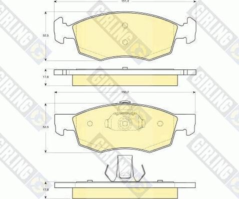 Girling 6115882 - Гальмівні колодки, дискові гальма autocars.com.ua