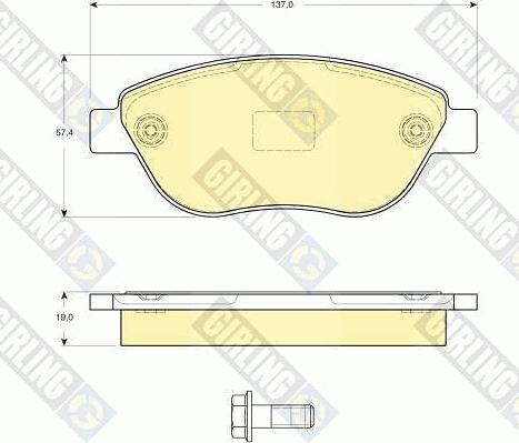 Girling 6115914 - Тормозные колодки, дисковые, комплект avtokuzovplus.com.ua