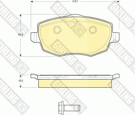 Girling 6115921 - Гальмівні колодки, дискові гальма autocars.com.ua