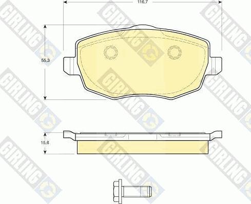 Girling 6115931 - Гальмівні колодки, дискові гальма autocars.com.ua