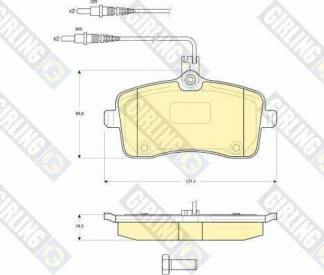 Girling 6115941 - Гальмівні колодки, дискові гальма autocars.com.ua